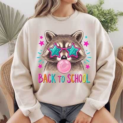 Back to School Raccoon T-Shirt, Star Sunglasses Bubblegum Trash Panda Comfort Color Tee