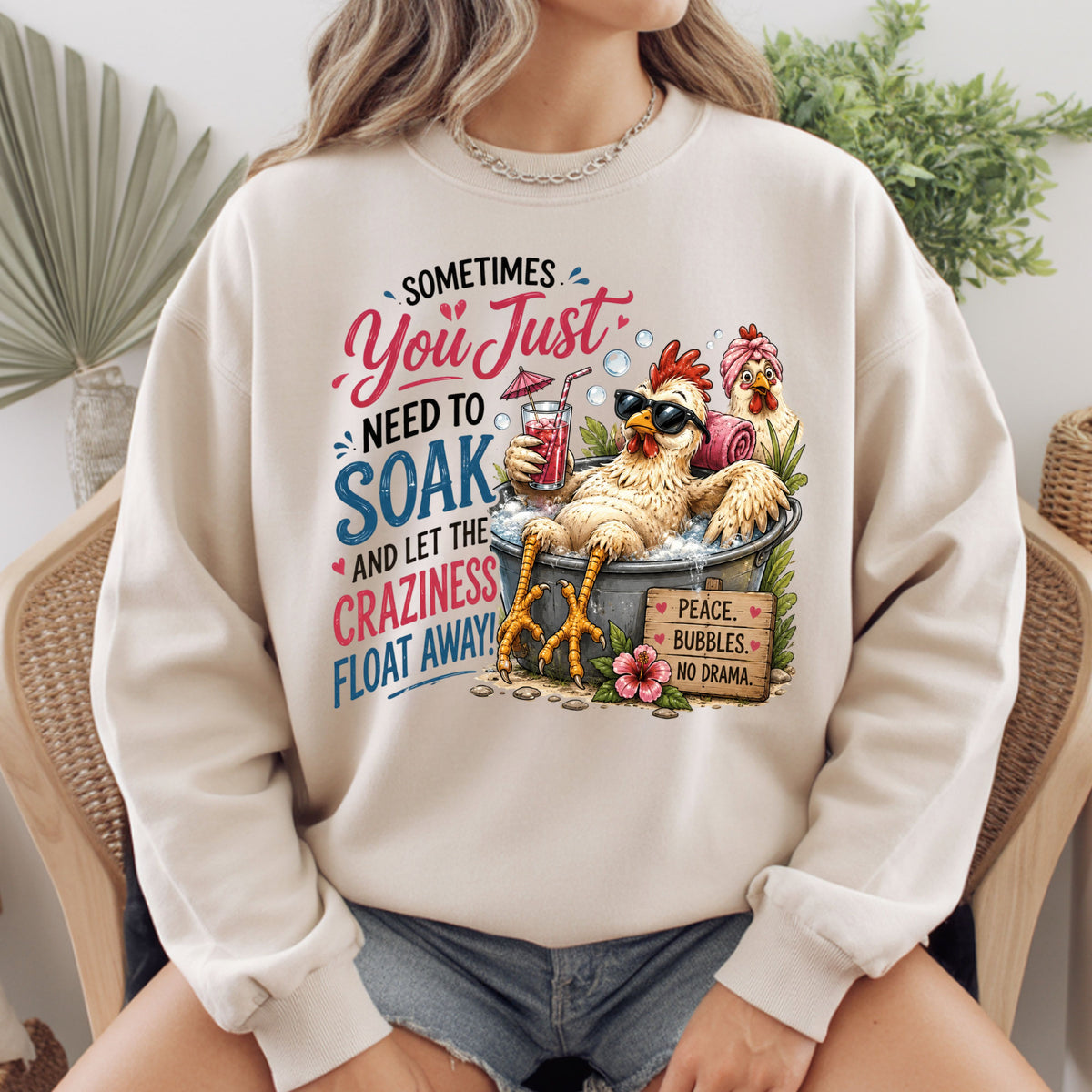Funny Chicken Spa Day T-Shirt, Relaxing Chicken Sarcastic Quote Summer Comfort Color Tee