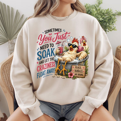 Funny Chicken Spa Day T-Shirt, Relaxing Chicken Sarcastic Quote Summer Comfort Color Tee