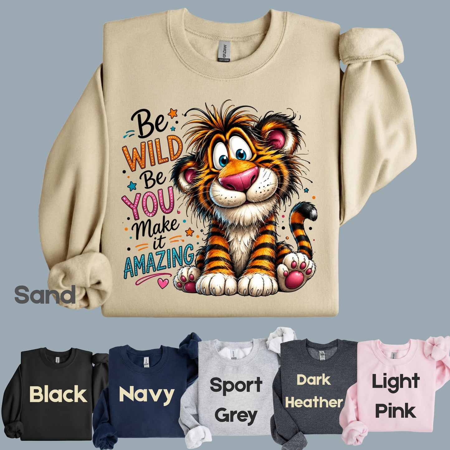 Be Wild Be You Tiger Baby T-Shirt, Cute Inspirational Kids Tee