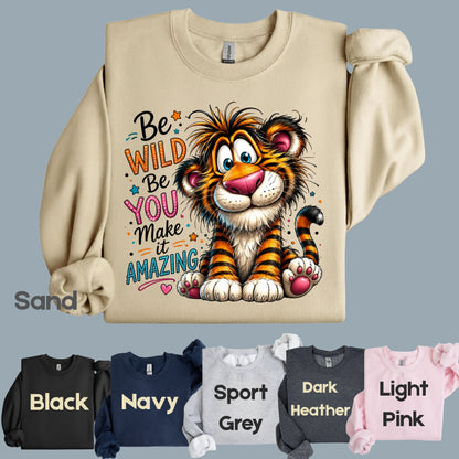 Be Wild Be You Tiger Baby T-Shirt, Cute Inspirational Kids Tee