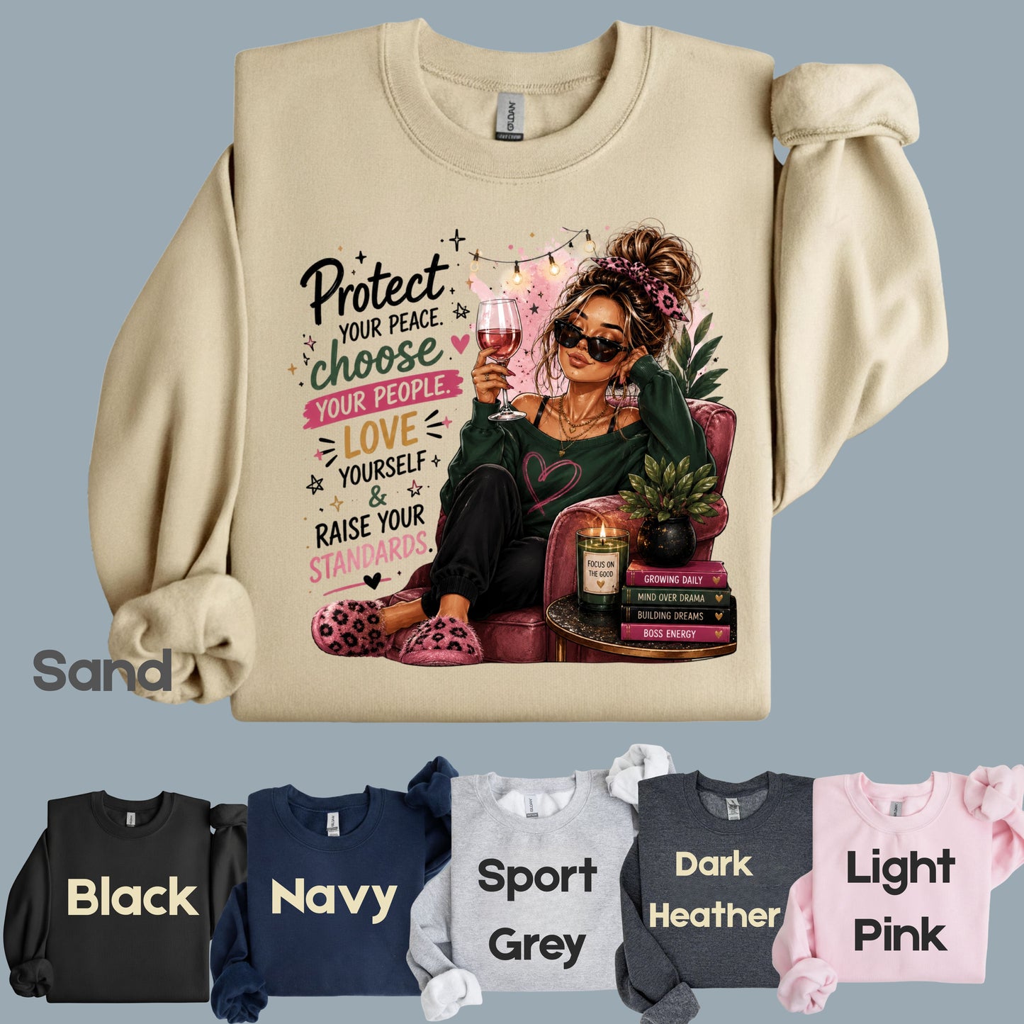 Inspirational Self Care Girl Protect Your Peace T-Shirt, Love Yourself Wine Woman Quote Tee