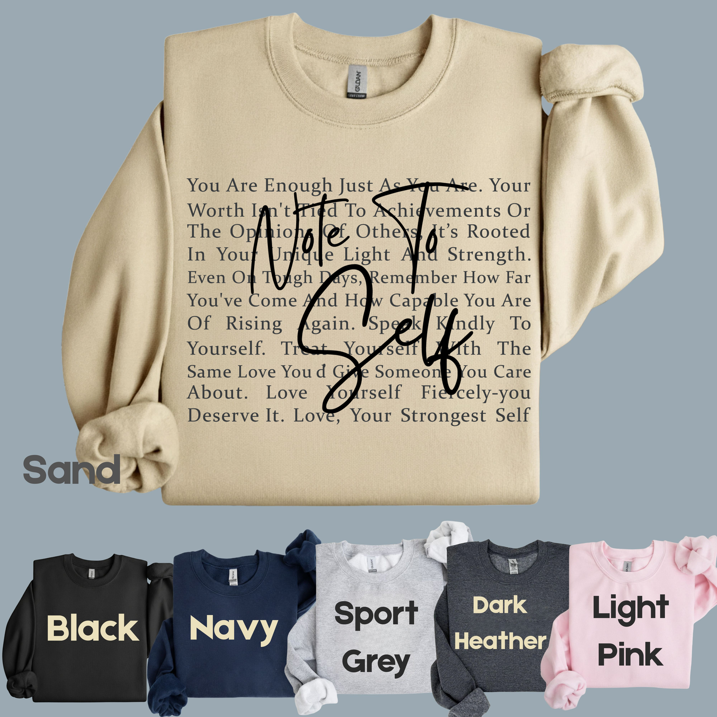Note to Self Inspirational Self Love Quote T-Shirt, Women Motivational Tee