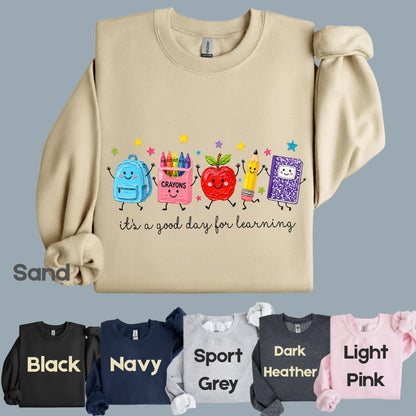 Good Day for Learning Teacher T-Shirt, Cute School Supplies Educator Tee