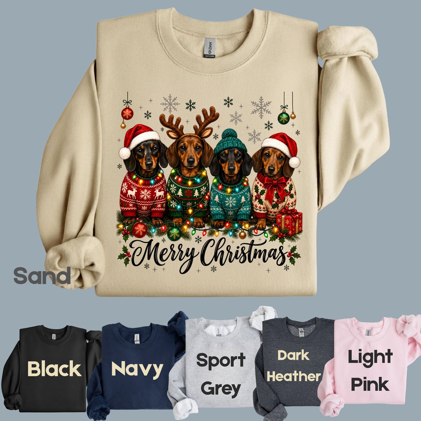 Christmas Dachshund Merry Christmas Dogs T-Shirt, Santa Hat Holiday Pet Lover Tee