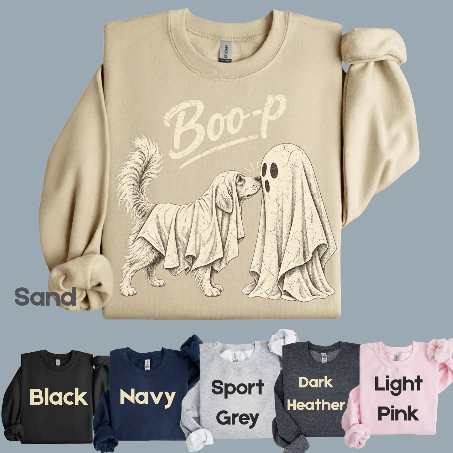 Halloween Dog Ghost Boop T-Shirt, Cute Spooky Season Golden Retriever Dog Lover Tee