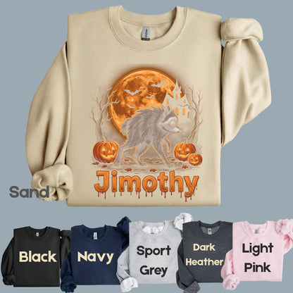 Halloween Jimothy Werewolf T-Shirt, Spooky Moon Pumpkin Horror Tee