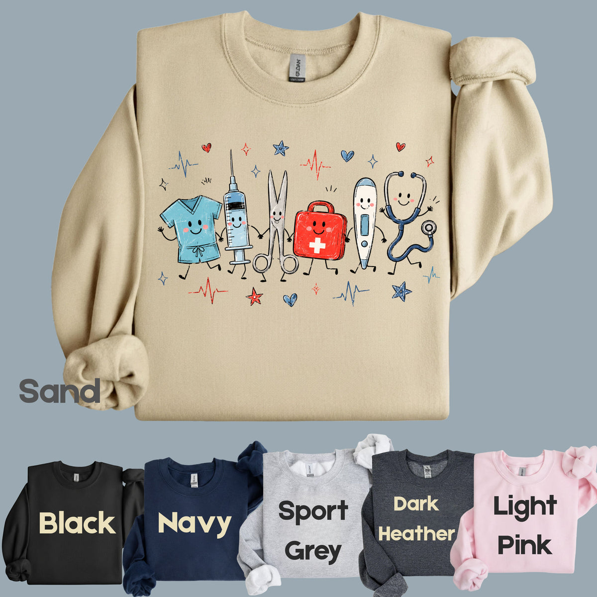 Cute Nurse Life Medical T-Shirt, Stethoscope Scrubs Syringe First Aid Healthcare Tee