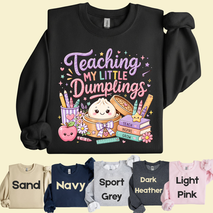 Teaching My Little Dumplings Teacher T-Shirt, Cute Pastel Kawaii School Life Tee