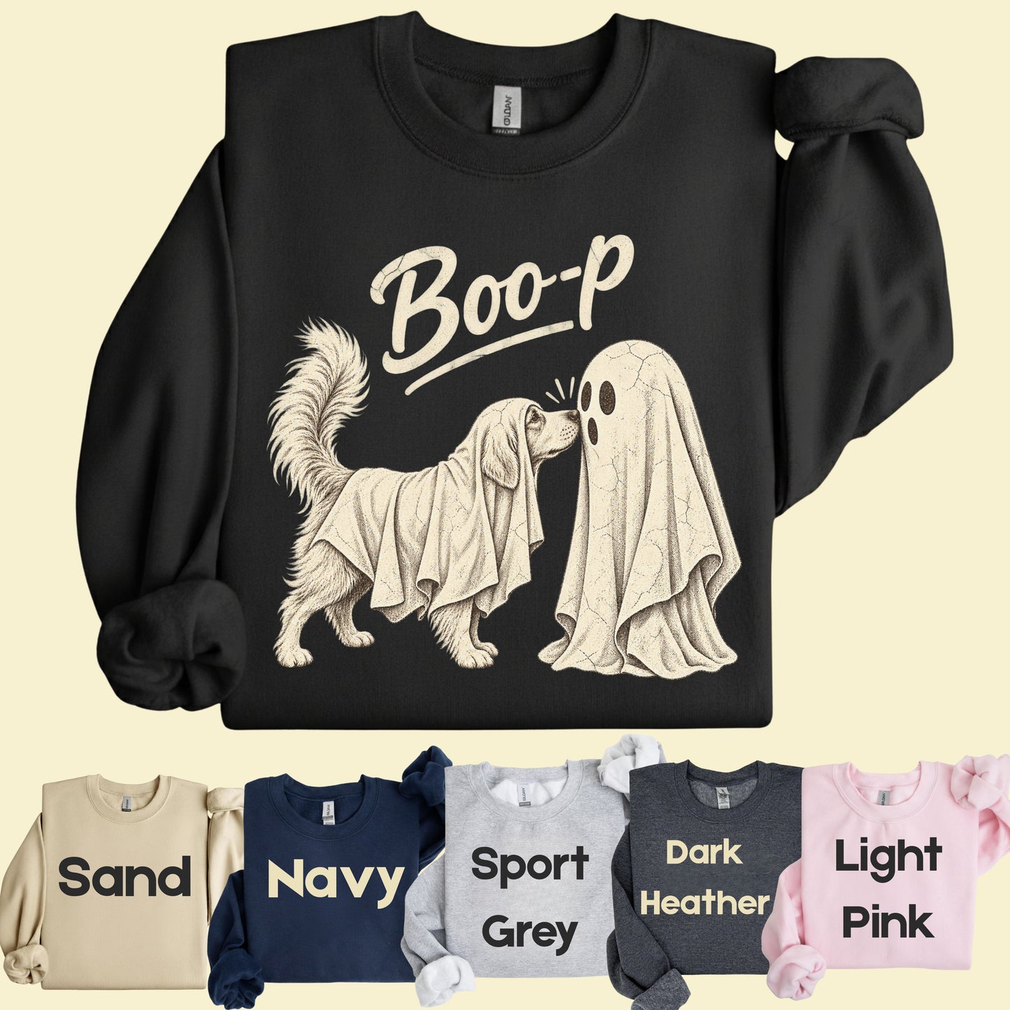 Halloween Dog Ghost Boop T-Shirt, Cute Spooky Season Golden Retriever Dog Lover Tee