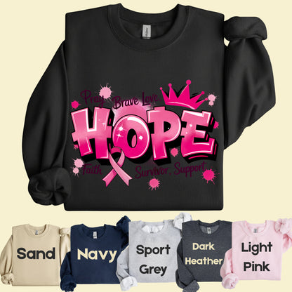 Breast Cancer Hope Pink Ribbon T-Shirt, Survivor Awareness Support Comfort Color Tee