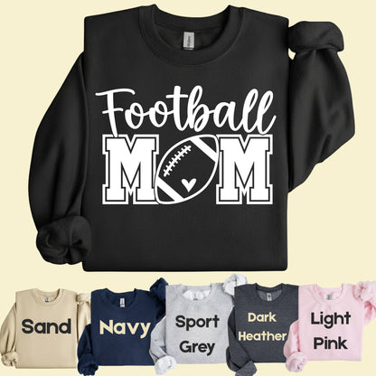 Football Mom Game Day Heart T-Shirt, Sports Season Varsity Letters Comfort Color Tee
