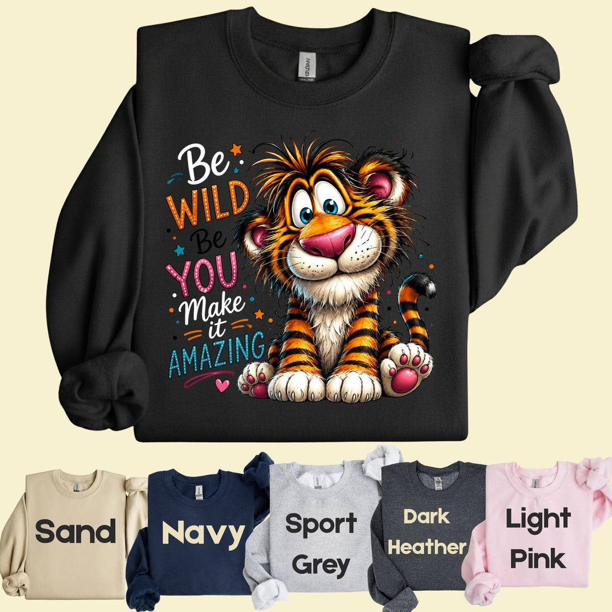 Be Wild Be You Tiger Baby T-Shirt, Cute Inspirational Kids Tee