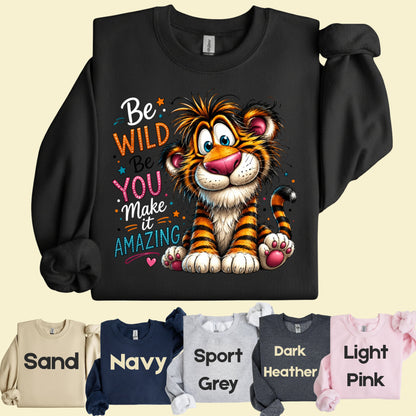 Be Wild Be You Tiger Baby T-Shirt, Cute Inspirational Kids Tee