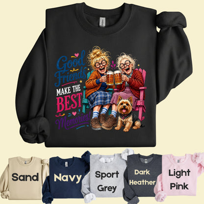 Funny Best Friends Good Friends Best Memories T-Shirt, Old Ladies Yorkshire Terrier Tee