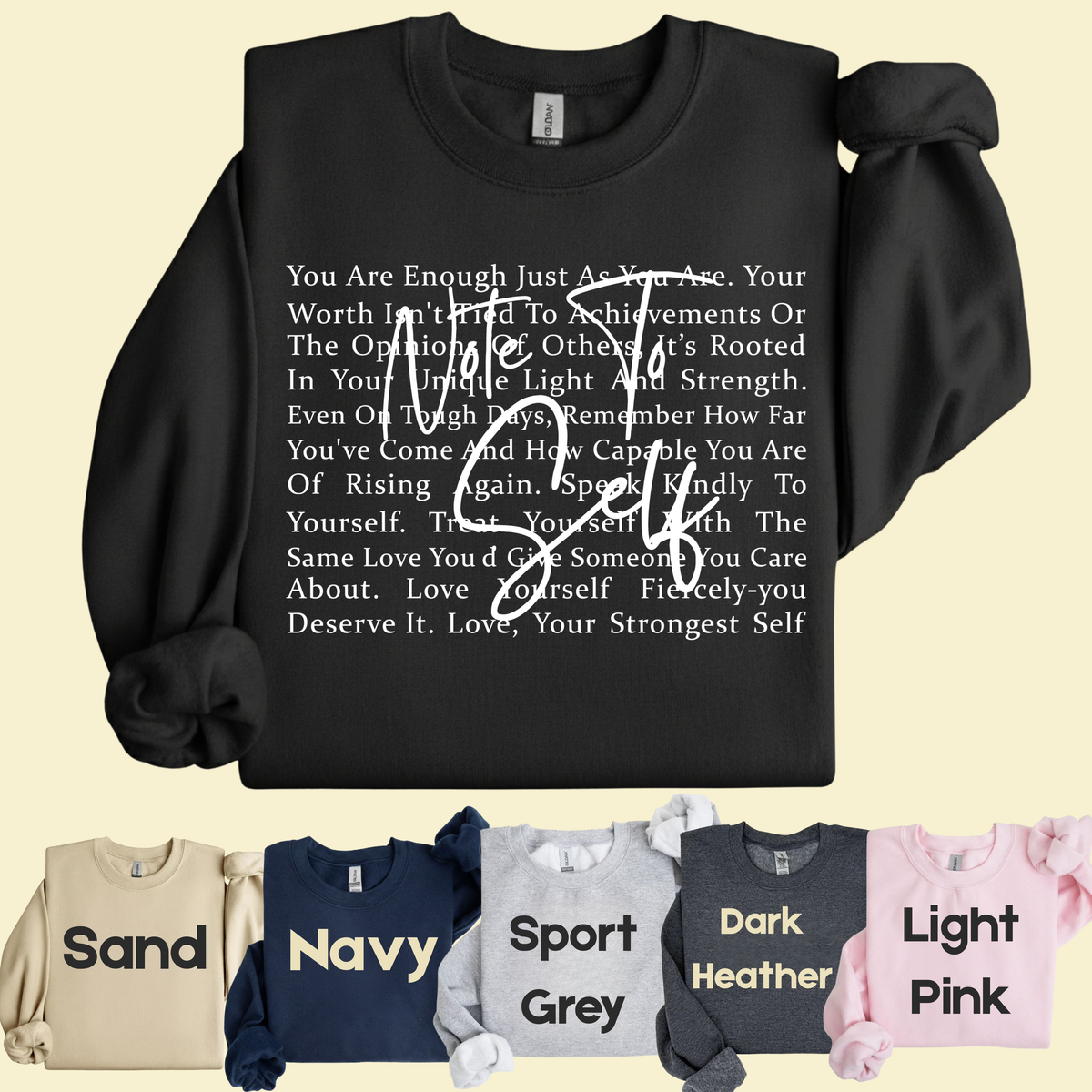Note to Self Inspirational Self Love Quote T-Shirt, Women Motivational Tee