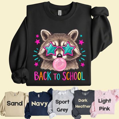 Back to School Raccoon T-Shirt, Star Sunglasses Bubblegum Trash Panda Comfort Color Tee