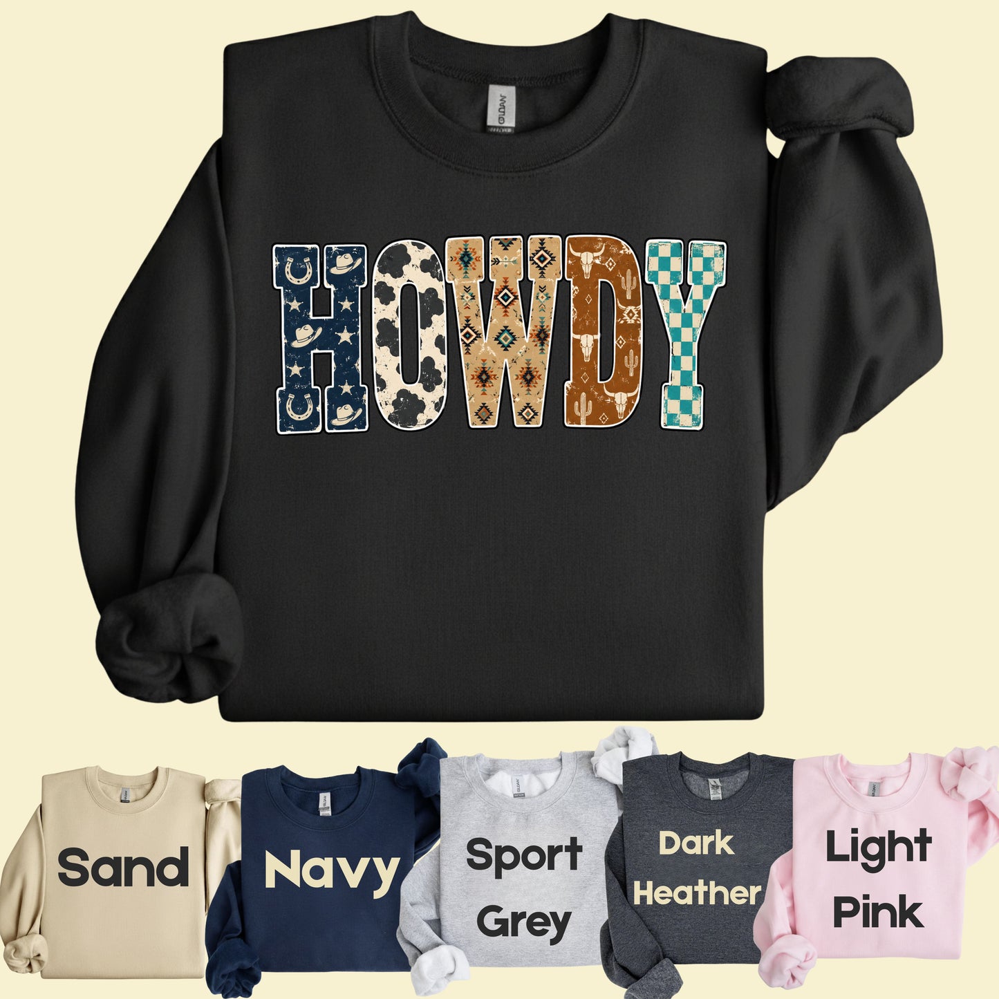 Western Howdy Cow Print T-Shirt, Southwestern Western Vibe Comfort Color Tee