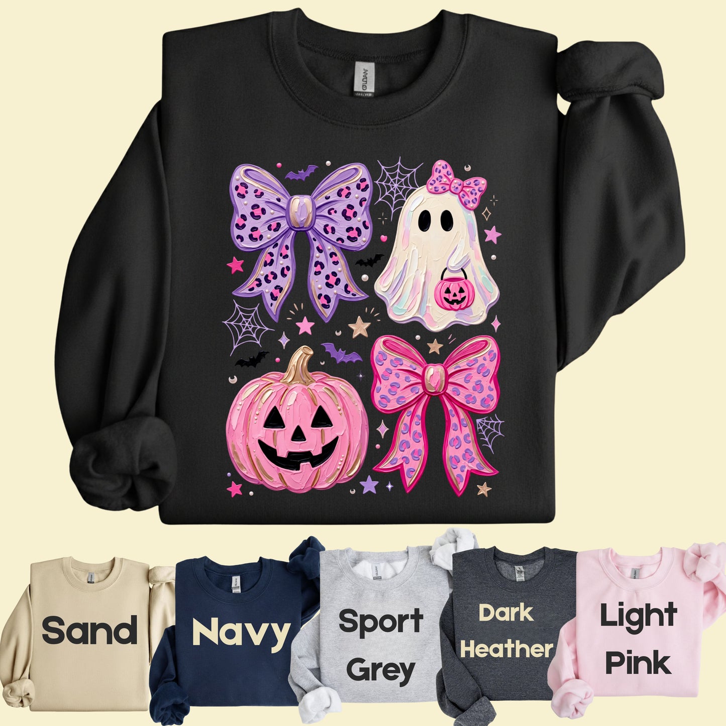 Coquette Halloween Ghost Pink Pumpkin Leopard Bow T-Shirt, Spooky Cute Tee