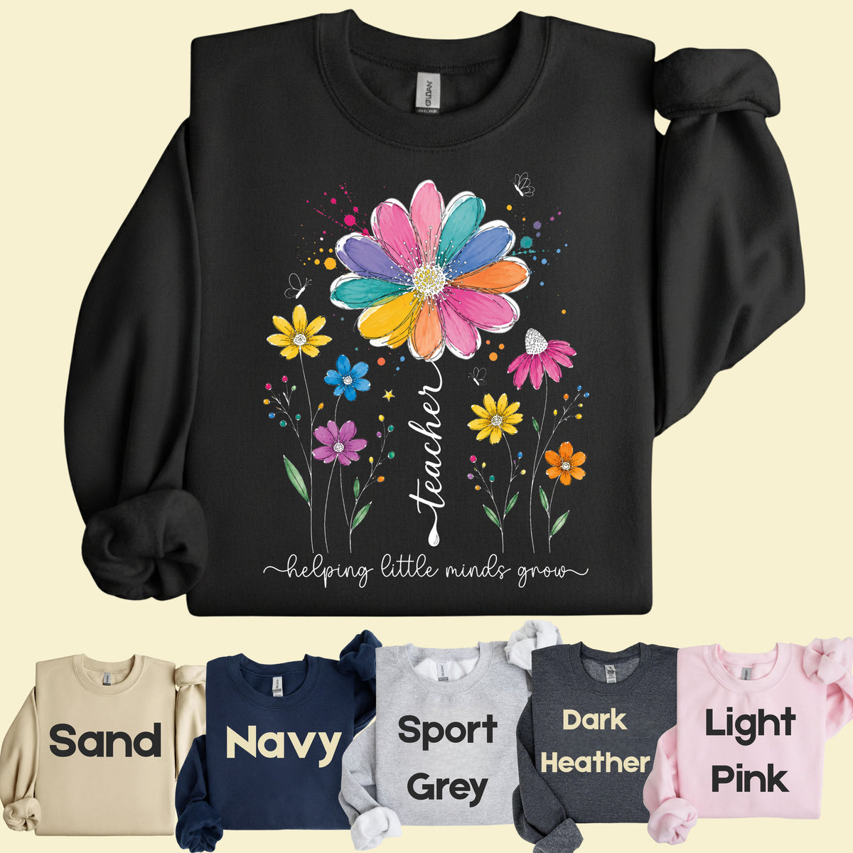 Teacher Helping Little Minds Grow Wildflower T-Shirt, Floral Teacher Quote Tee