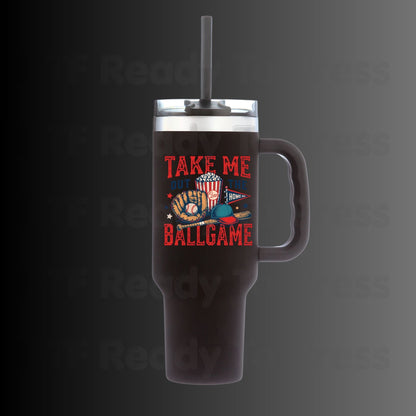 Take Me Out To The Ballgame DTF Transfer Ready to Press Baseball Popcorn Glove Bat Heat Transfer For Shirts Sports Graphic UV Sticker Prints