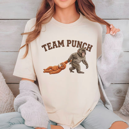 Team Punch DTF Transfer Ready to Press Monkey Dragging Plush Friend Cute Fun Animal Besties Design UV Sticker Prints