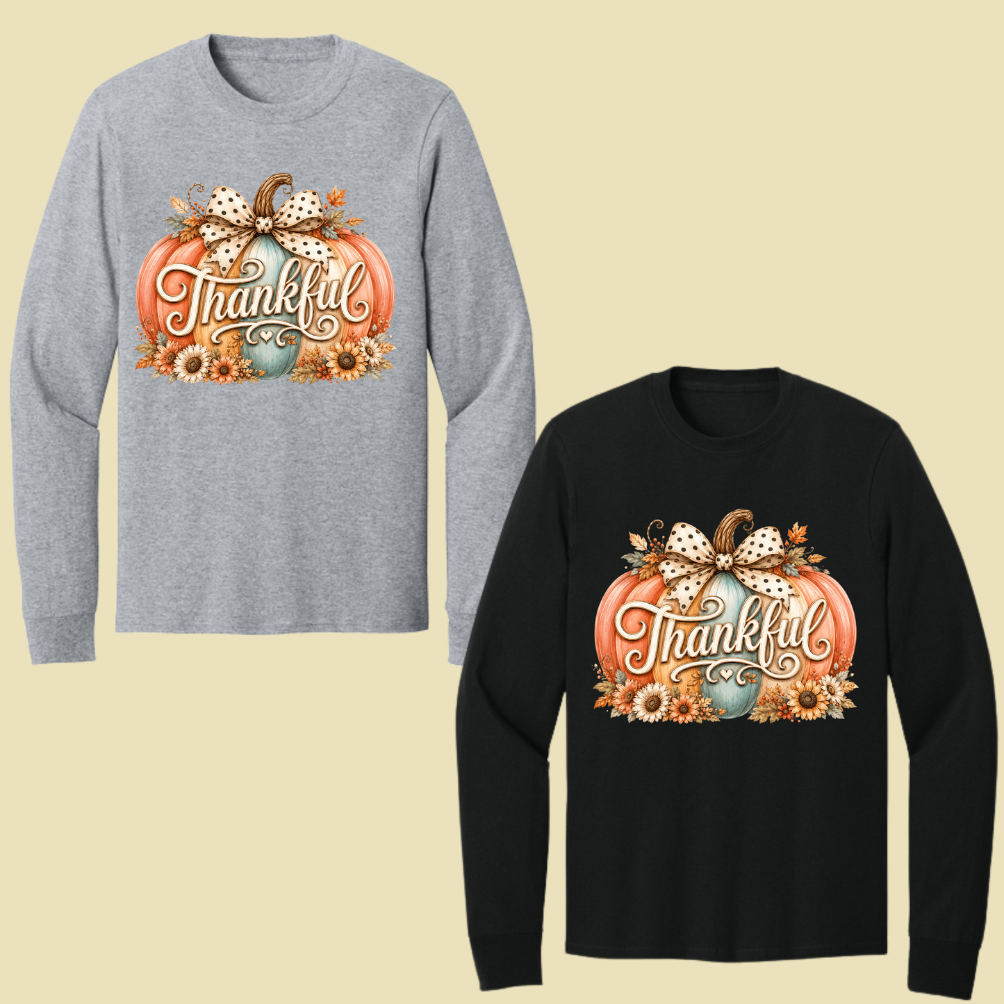 Thankful Comfort Colors T Shirts Pumpkin Cute Thanksgiving Tee Vintage Floral Bow Autumn Leaves Shirt Coquette Fall Graphic Sweatshirt