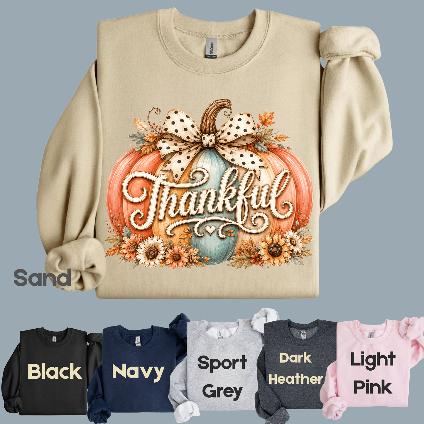 Thankful Comfort Colors T Shirts Pumpkin Cute Thanksgiving Tee Vintage Floral Bow Autumn Leaves Shirt Coquette Fall Graphic Sweatshirt
