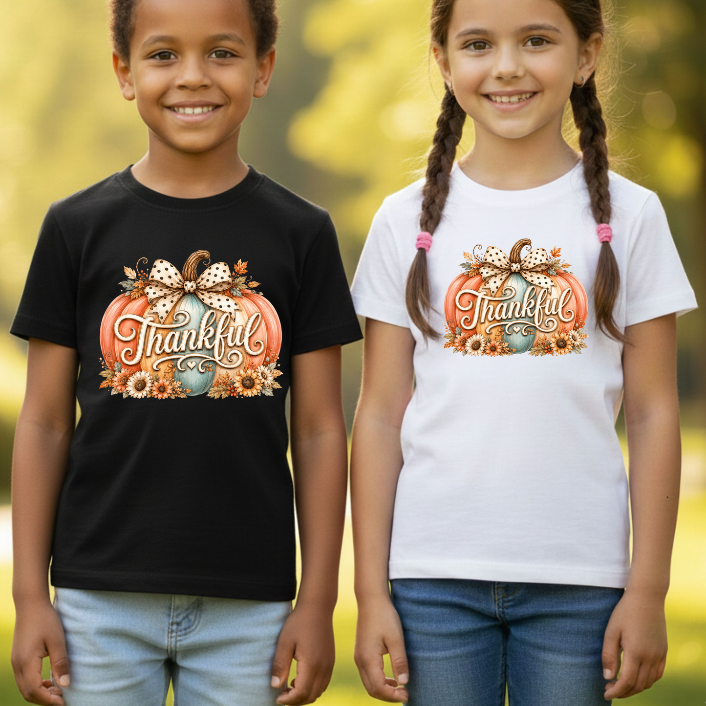 Thankful Comfort Colors T Shirts Pumpkin Cute Thanksgiving Tee Vintage Floral Bow Autumn Leaves Shirt Coquette Fall Graphic Sweatshirt