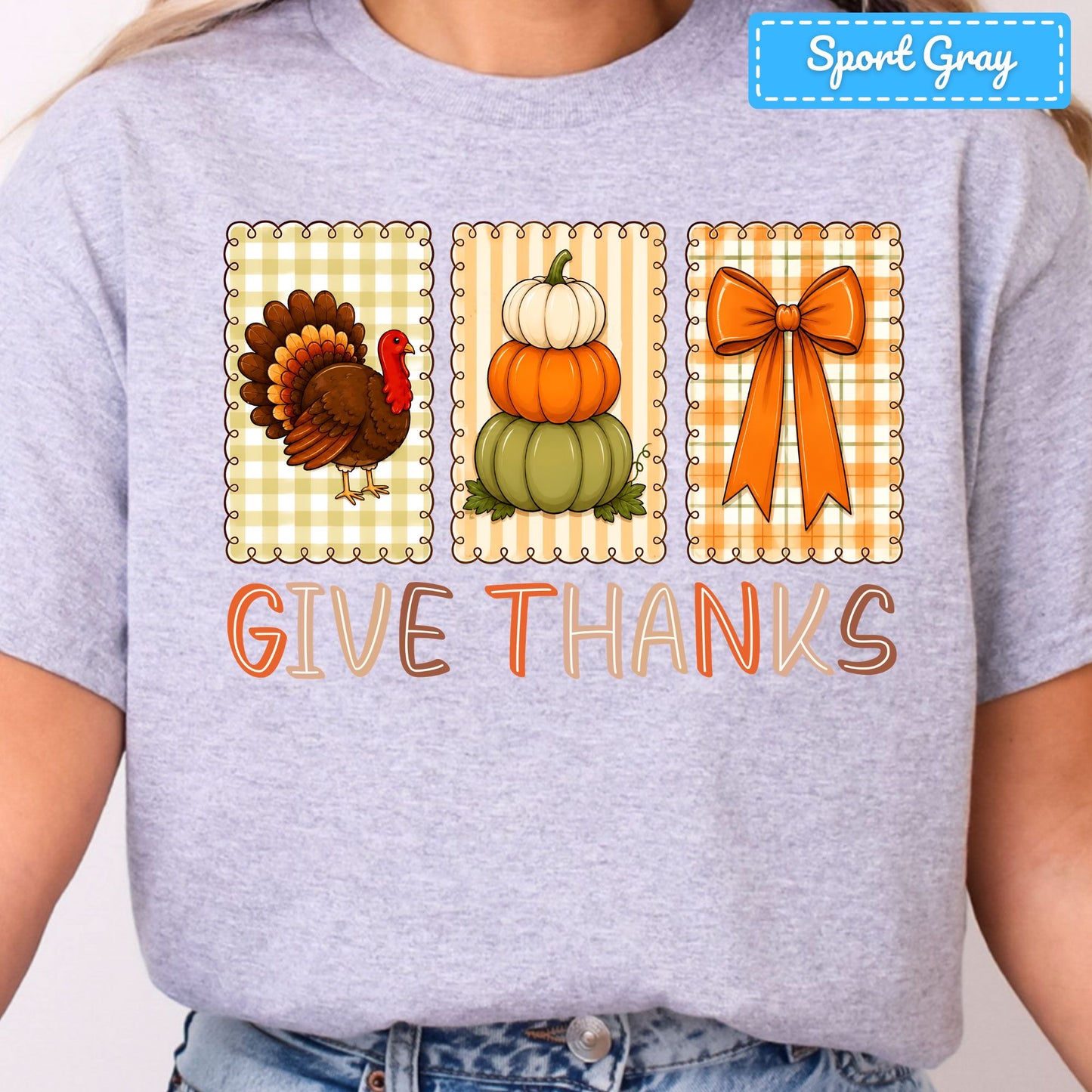 Thanksgiving Turkey Pumpkin T-Shirt, Coquette Bow Sweatshirt, Give Thanks Tee