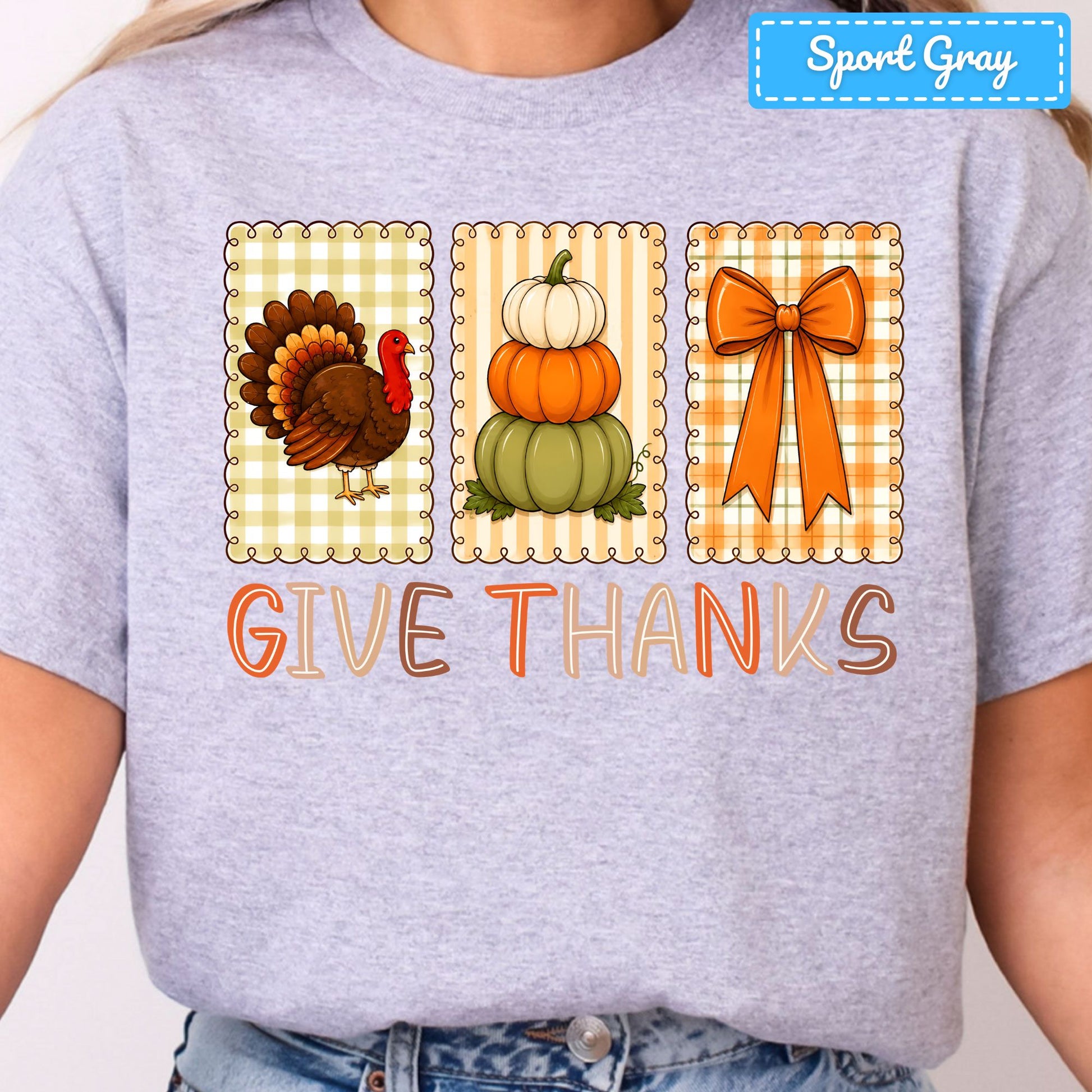 Thanksgiving Turkey Pumpkin T-Shirt, Coquette Bow Sweatshirt, Give Thanks Tee
