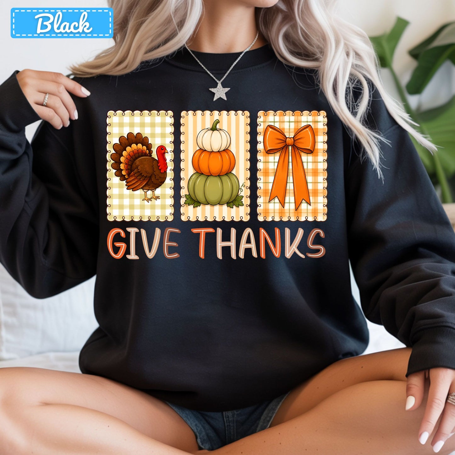 Thanksgiving Turkey Pumpkin T-Shirt, Coquette Bow Sweatshirt, Give Thanks Tee