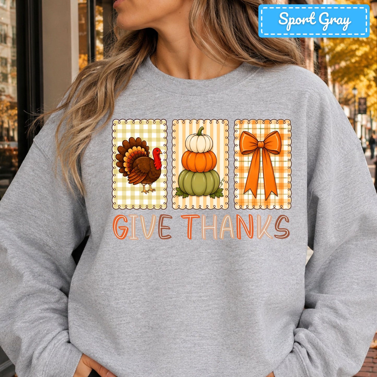 Thanksgiving Turkey Pumpkin T-Shirt, Coquette Bow Sweatshirt, Give Thanks Tee