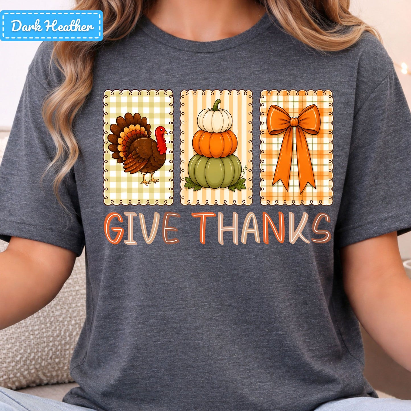 Thanksgiving Turkey Pumpkin T-Shirt, Coquette Bow Sweatshirt, Give Thanks Tee