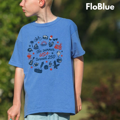 The Summer USA Turned 250 DTF Transfer Ready to Press Comfort Colors T Shirt Patriotic Summer Doodles Heat Stickers 1776 2026 Apparel