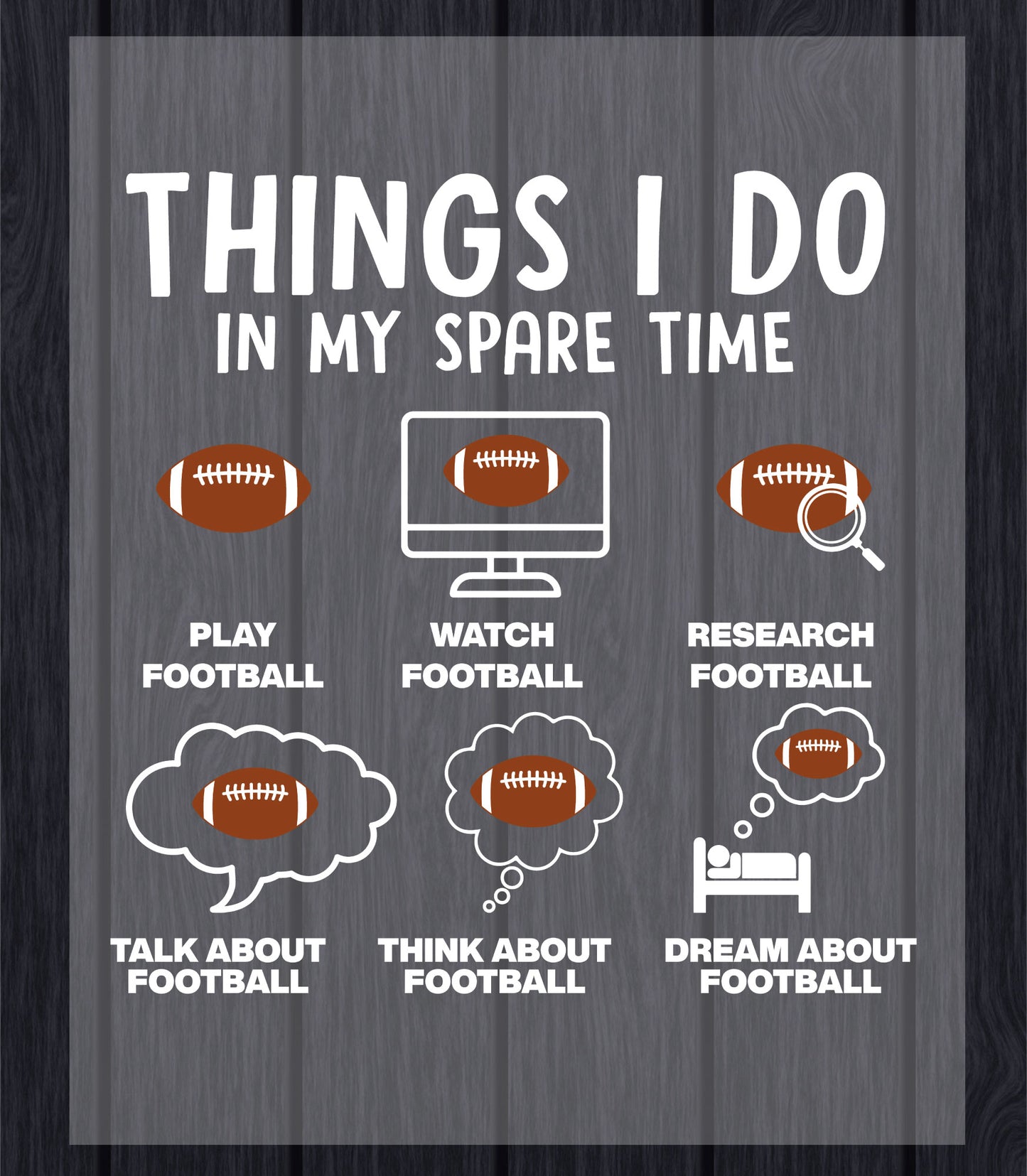 Things I Do In My Spare Time Football DTF Transfer Ready to Press, Football Player Heat Transfer For Shirt, Sports UV Sticker Prints