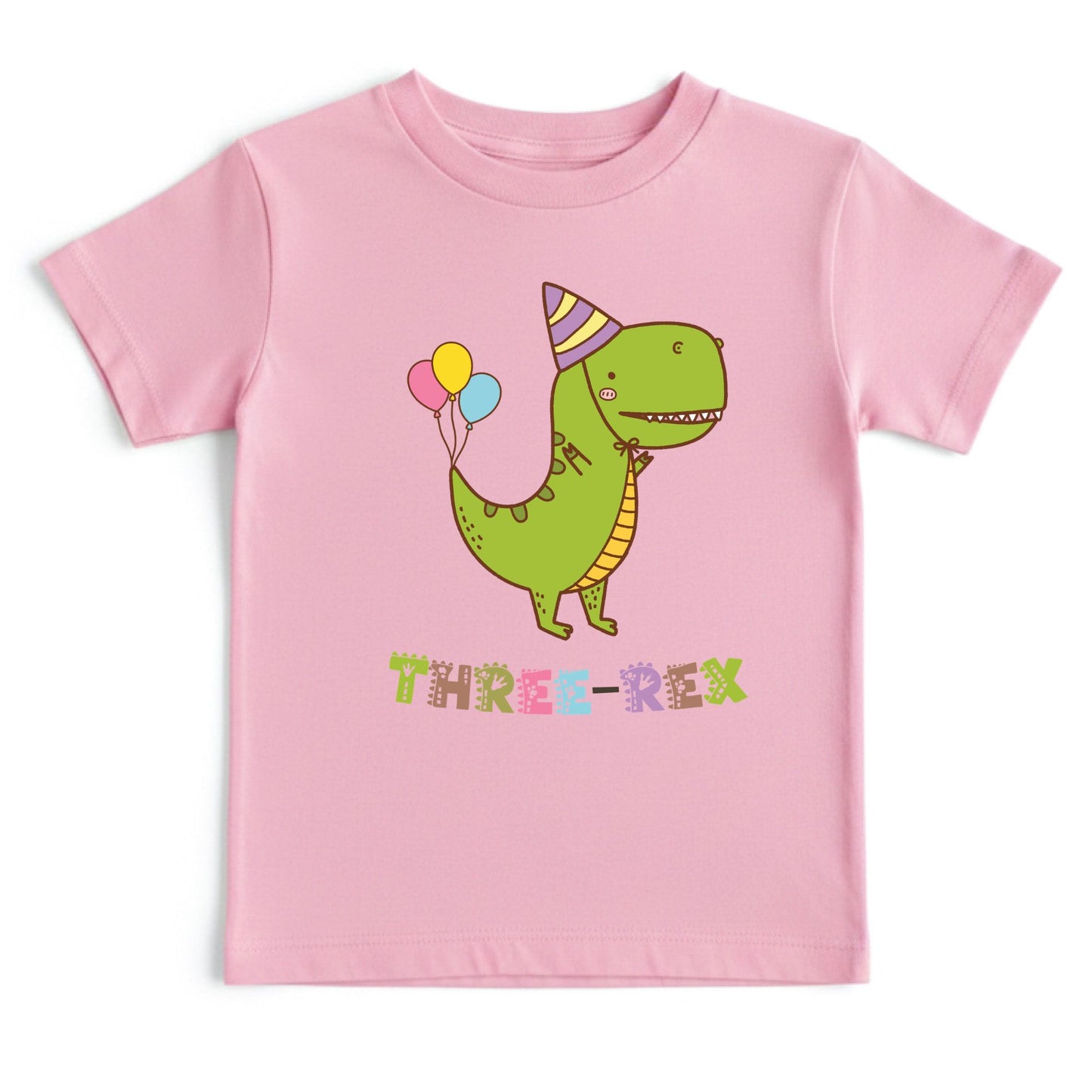 Three-Rex 3rd Birthday Shirt Custom Dinosaur Toddler Tee Three Rex Kids Party Outfit 3 Year Old Childrens Birthday Gift with Back Print