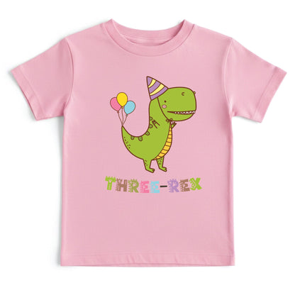 Three-Rex 3rd Birthday Shirt Custom Dinosaur Toddler Tee Three Rex Kids Party Outfit 3 Year Old Childrens Birthday Gift with Back Print