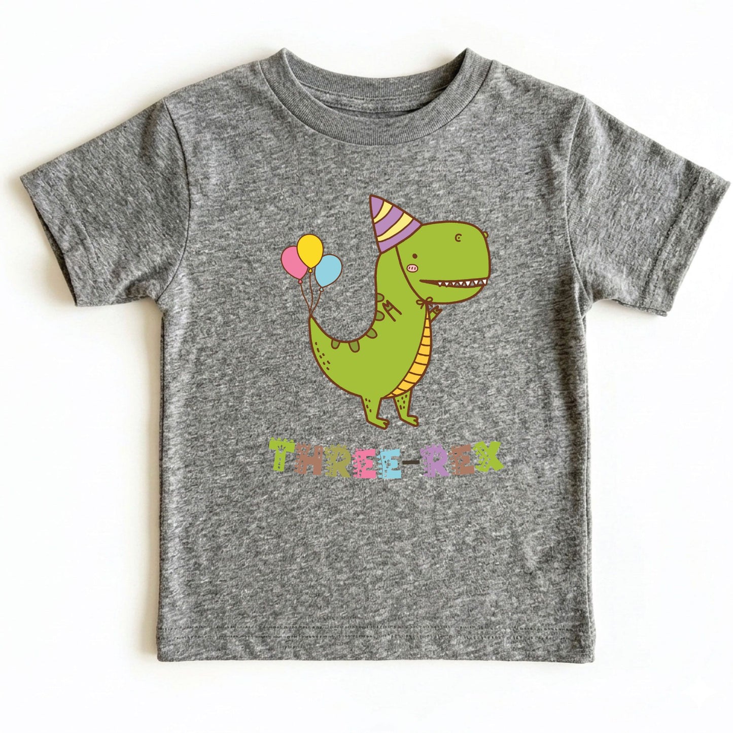 Three-Rex 3rd Birthday Shirt Custom Dinosaur Toddler Tee Three Rex Kids Party Outfit 3 Year Old Childrens Birthday Gift with Back Print