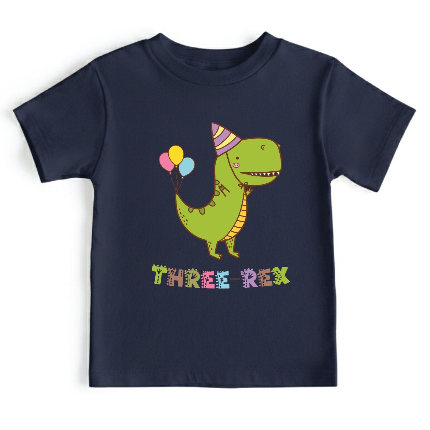 Three-Rex 3rd Birthday Shirt Custom Dinosaur Toddler Tee Three Rex Kids Party Outfit 3 Year Old Childrens Birthday Gift with Back Print