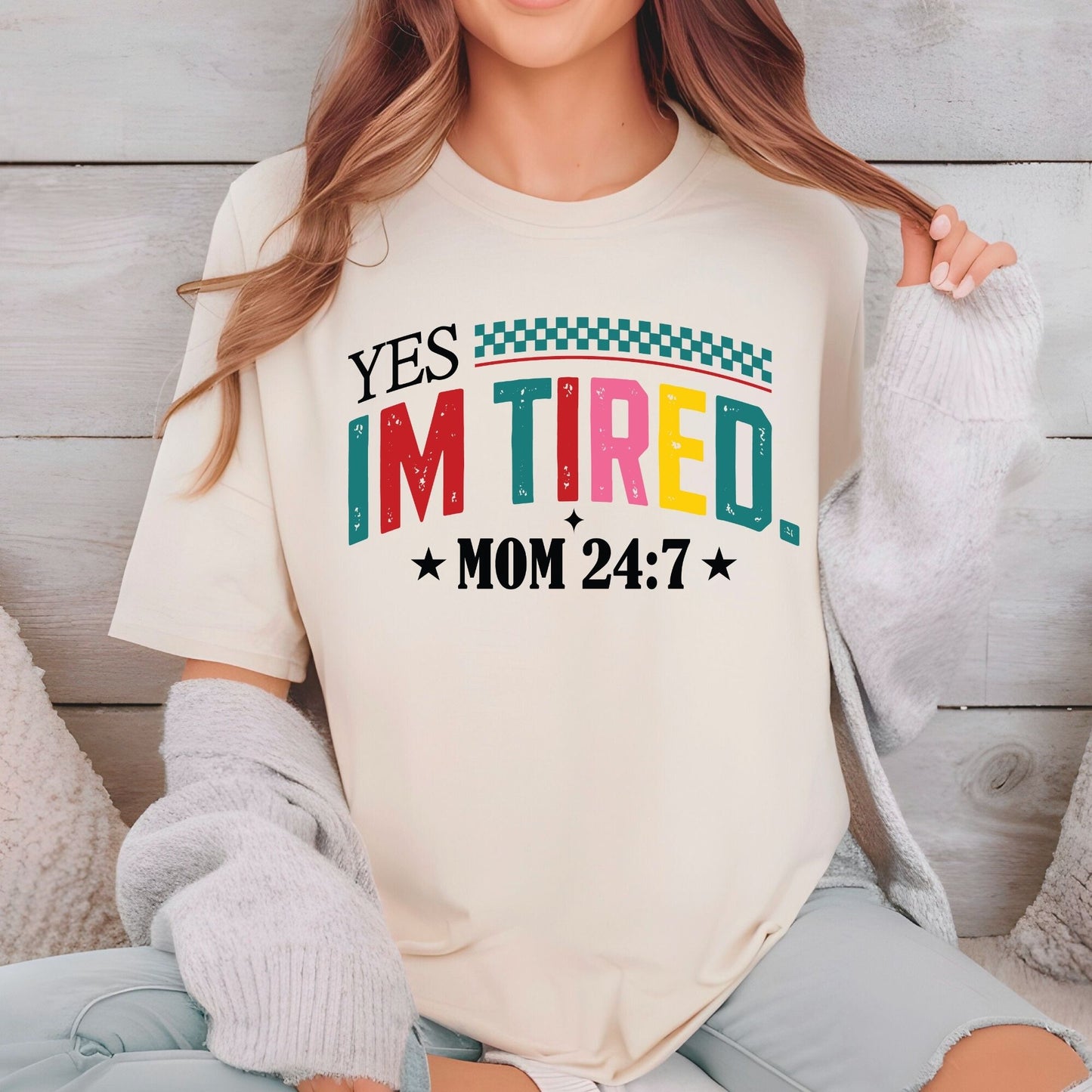Tired Mama DTF Transfer ready to Press