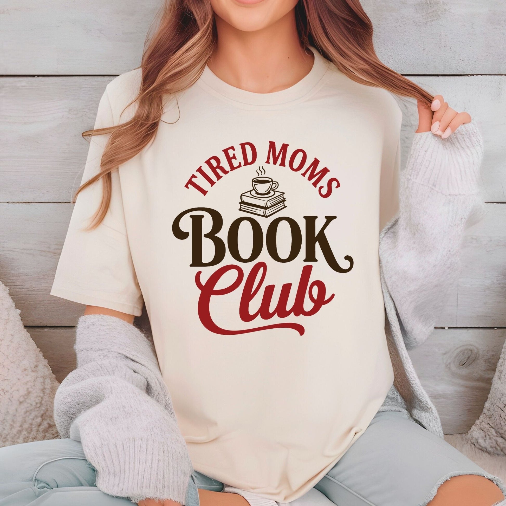 Tired Moms Book Club DTF Transfer ready to Press Book Lover Heat Transfer for Shirts Mothers Day UV Sticker Print
