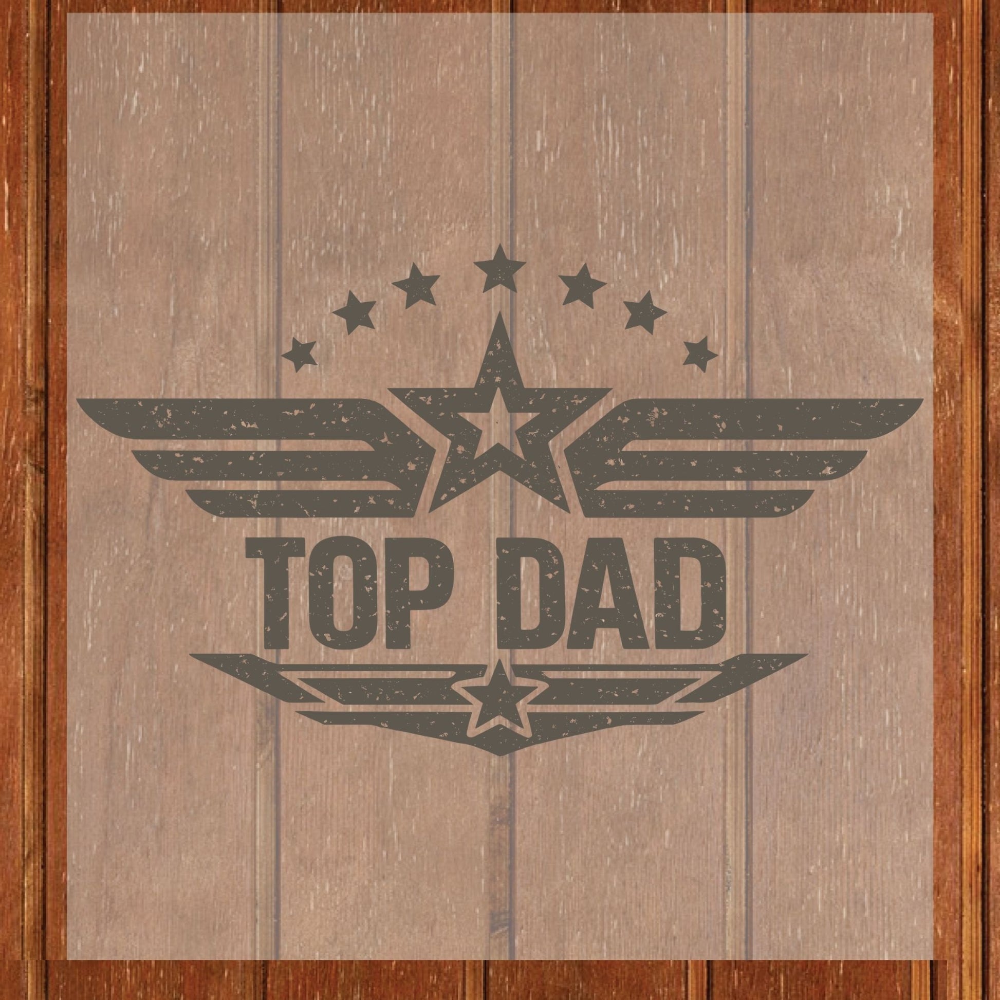 Top Dad DTF Transfer Ready to Press Aviator Wings Maverick Style Father's Day Gift For Husband Men UV Sticker Prints
