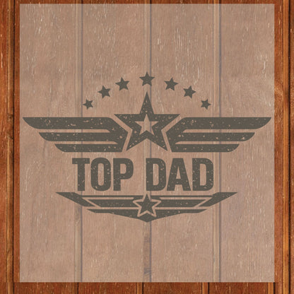 Top Dad DTF Transfer Ready to Press Aviator Wings Maverick Style Father's Day Gift For Husband Men UV Sticker Prints