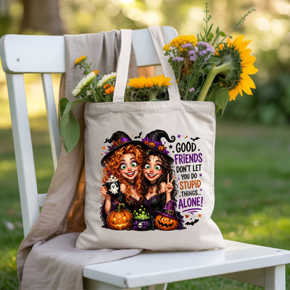 Halloween Witches Best Friends T-Shirt, Funny Spooky Besties Good Friends Tee