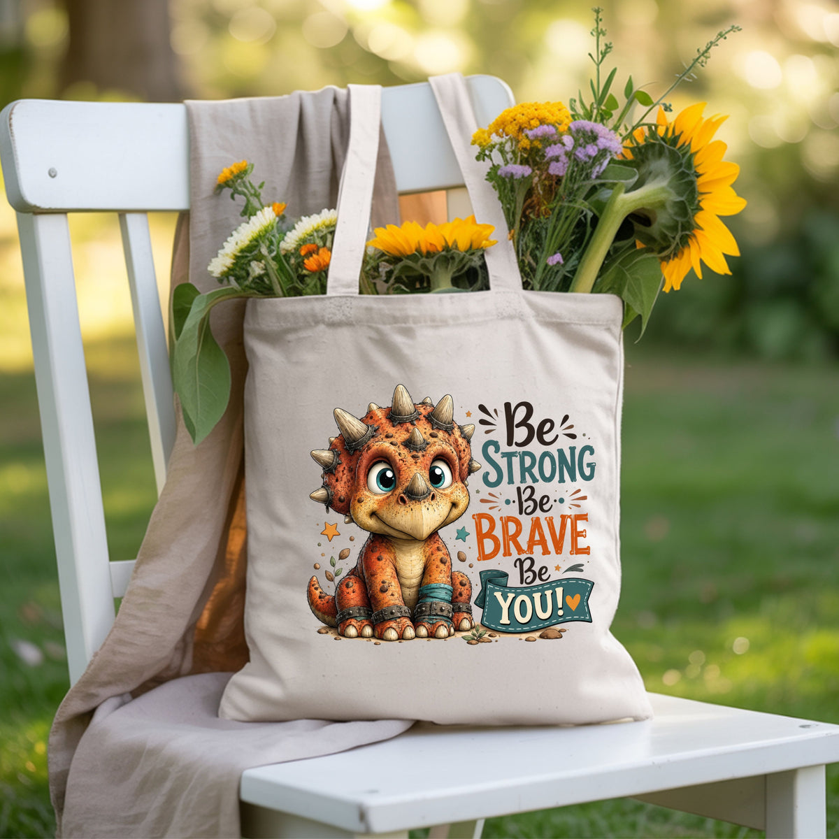 Be Strong Be Brave Be You Dinosaur T-Shirt, Cute Triceratops Kids Tee Stars Sweatshirt