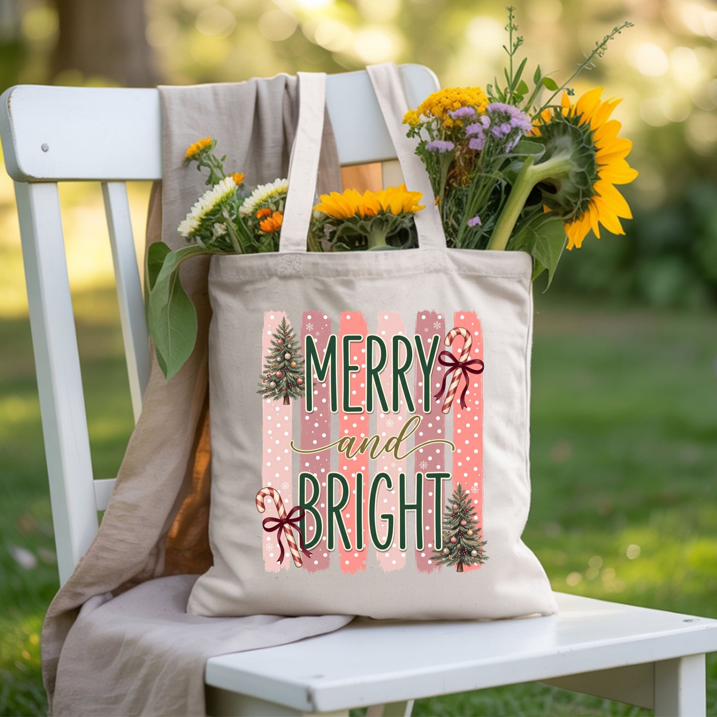 Merry and Bright Comfort Colors T Shirts Cute Christmas Tree Tees Pink Candy Cane Shirt Festive Holiday Winter Graphic Hoodie