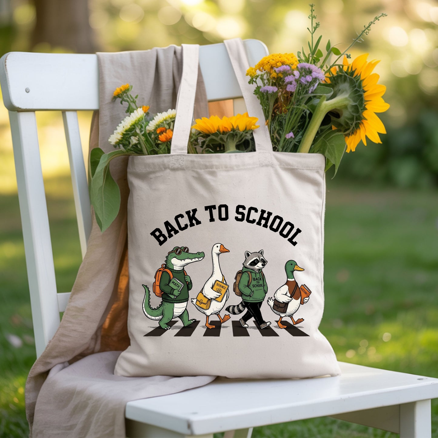 Back to School Animal T-Shirt, Abbey Road Alligator Goose Raccoon Duck Tee Sweatshirt