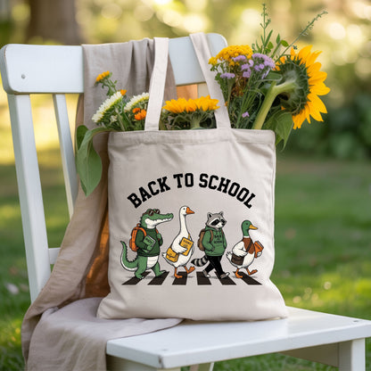 Back to School Animal T-Shirt, Abbey Road Alligator Goose Raccoon Duck Tee Sweatshirt
