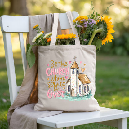 Be the Church Christian T-Shirt, Service Is Over Steeple Hearts Faith Tee Sweatshirt